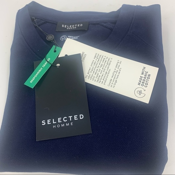 SELECTED HOMME Slhrami Long Sleeve Crew Sweat Navy (NWT) - Picture 5 of 7